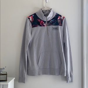 PINK Quarter Zip Sweatshirt long sleeved